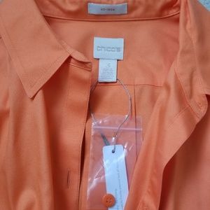 Chico's Womens No-Iron  Cotton Stetch Shirt- NWT